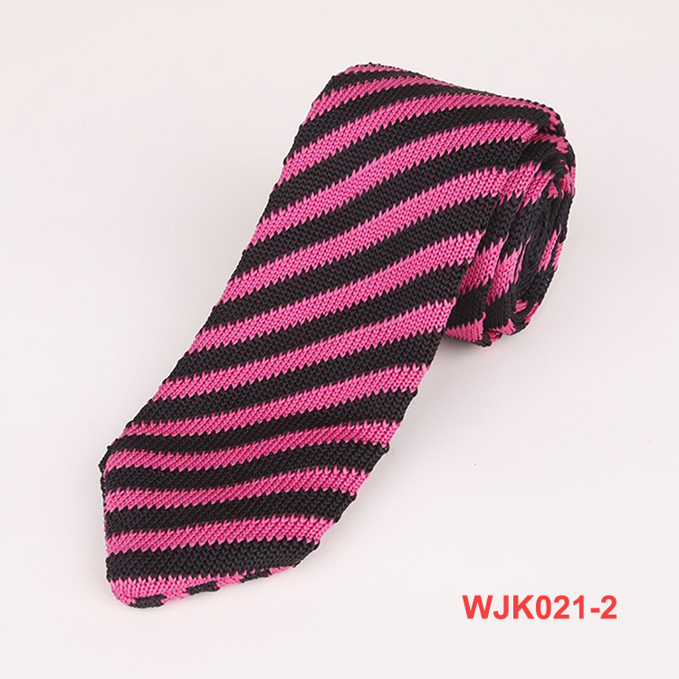 Custom Label Fashion Men's Striped Polyester Knitted Neck Ties