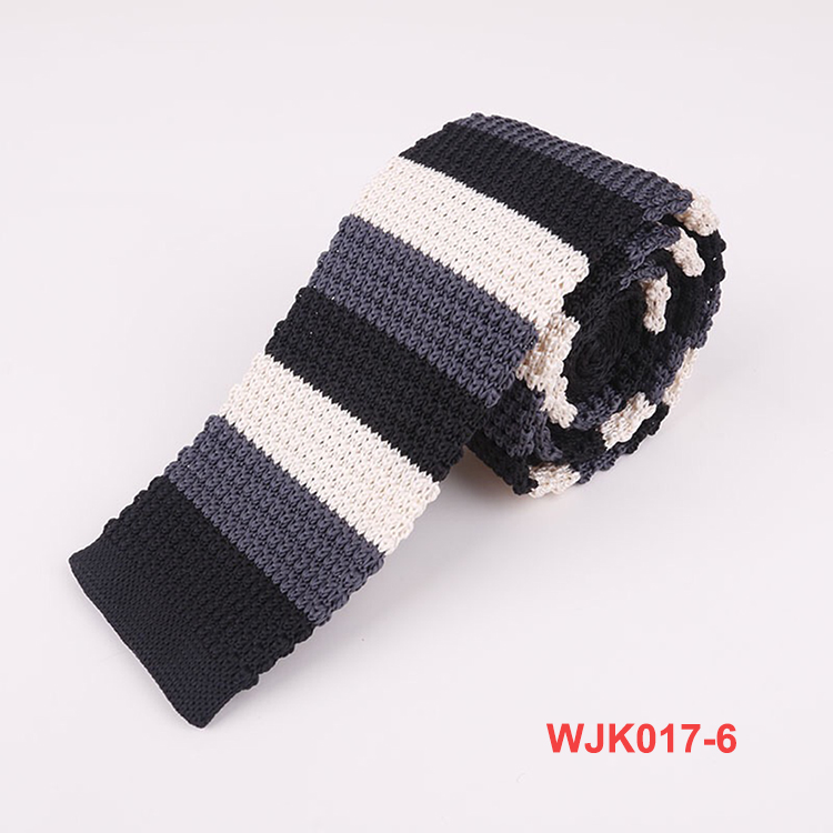 Hot Sale Yellow Stripe Polyester Knitted Neck Mens Ties