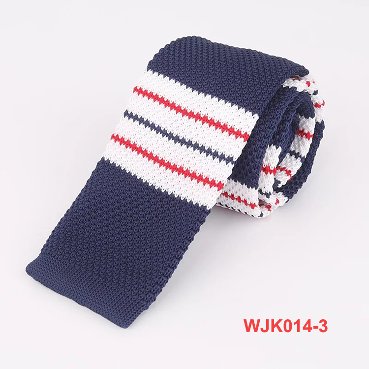 No MOQ Various New Patterns Polyester Striped Knitted Ties for Men