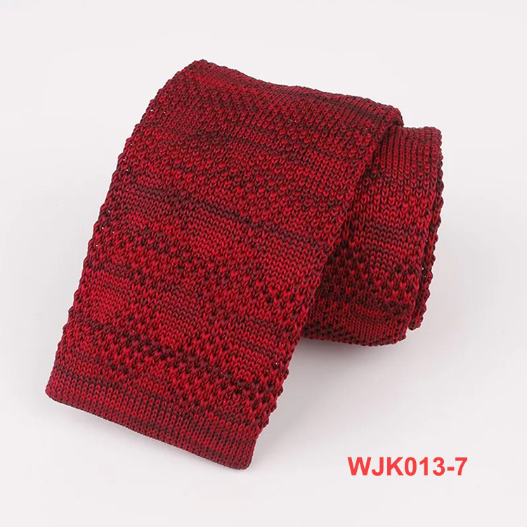 New Fashion Plain Design Burgundy Knitted Neck Ties