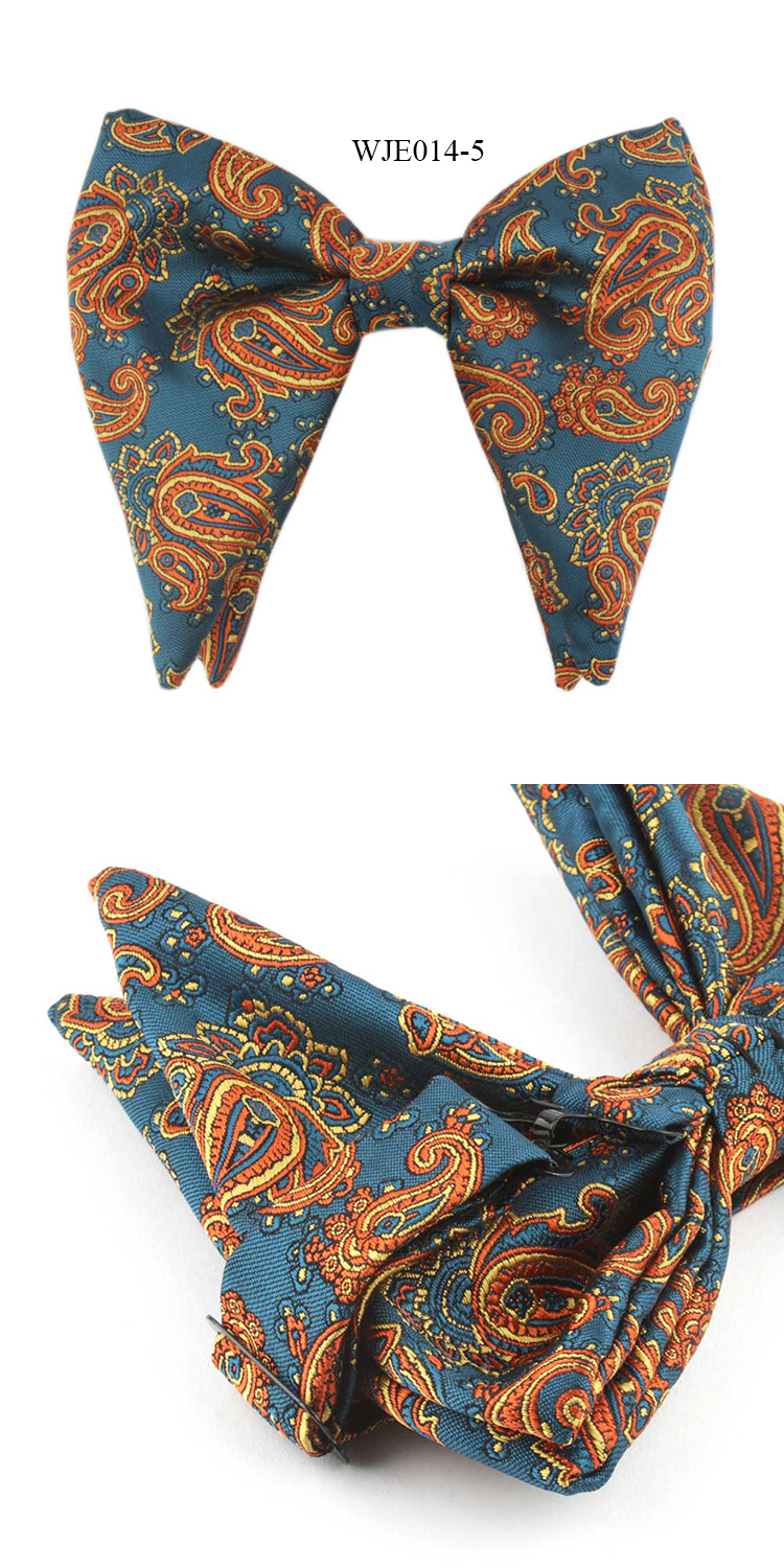 100% Microfiber Woven Floral Butterfly Bowtie Big Size Wedding Bow Ties