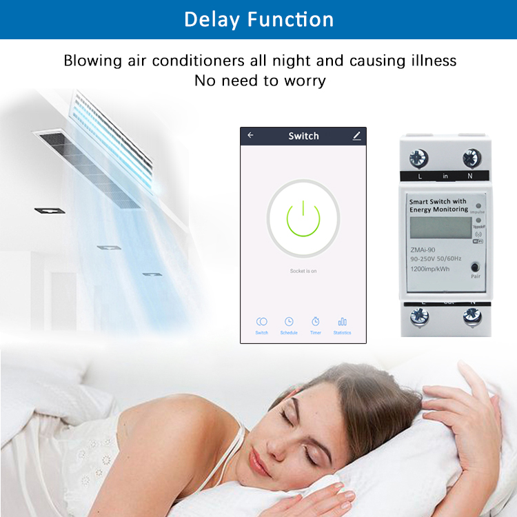 Smart WIFI Remote Control Digital Electric Meter for Tuya APP Home Automation