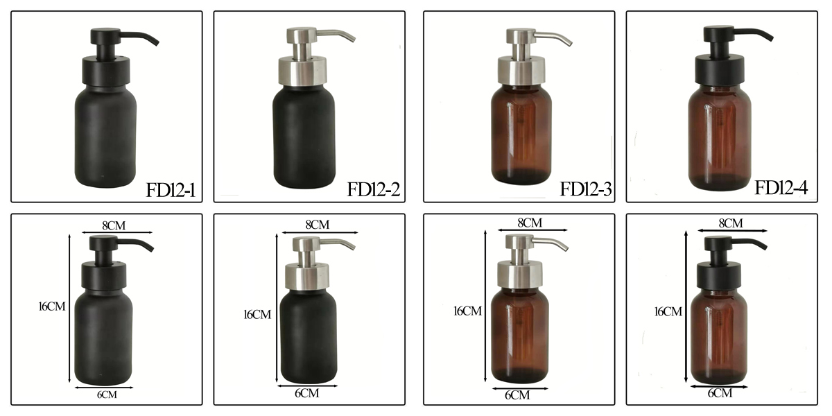 Matte black or polish 304 stainless steel foam dispenser pump 28/400 33/400 38/400 44mm 45mm