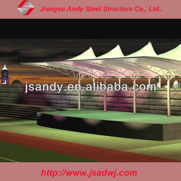 Large playground membrane structure awning