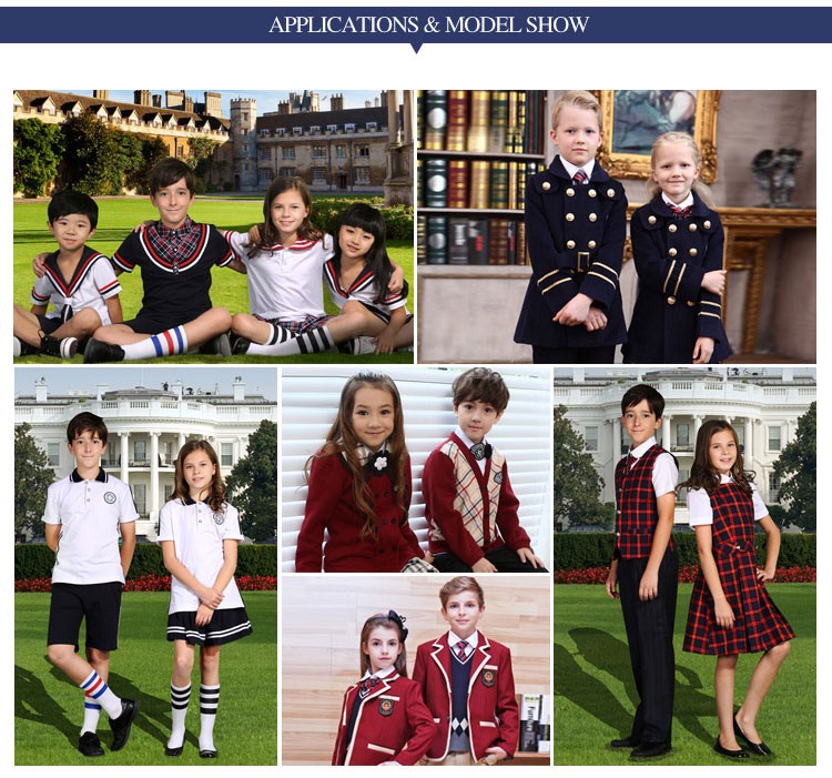 Navy International School Uniform Bowknot Ruffle Belt Dress Student Kid Dress