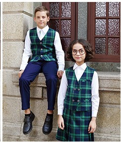 British Style School Uniform Girl Dress Cashmere Wool Three Quarter Sleeves Pullover Sweaters Above Knee Mini Casual Kid Dress S