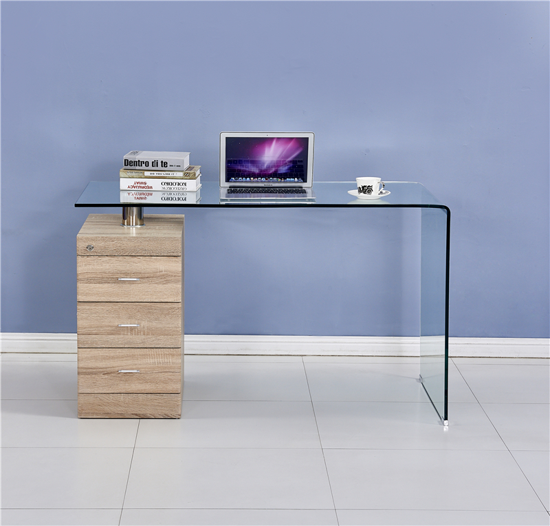 Free Sample Wholesale Modern Ergonomic Office Glass Computer Desk Modern White Standing Office Desk