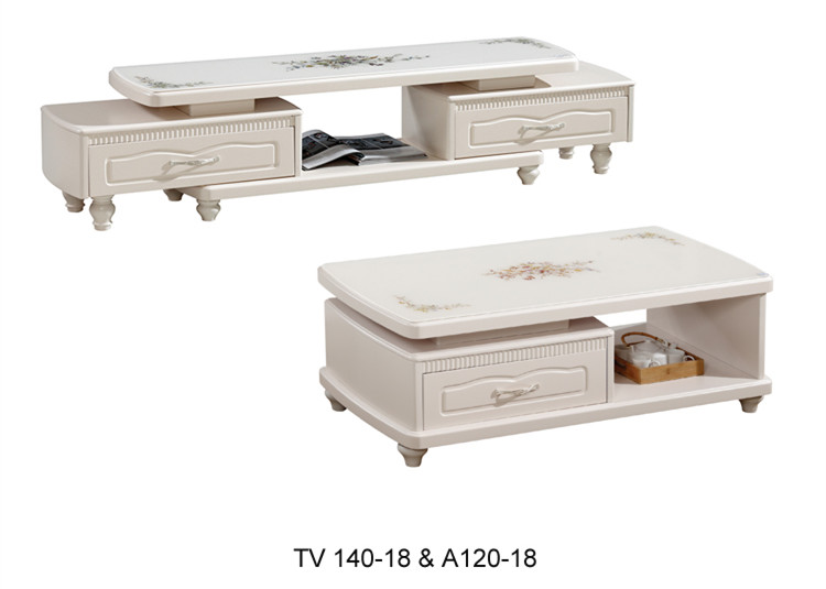 Best-selling Clsscial new white marble glass top TV Table TV Stand Cabinet Cheap