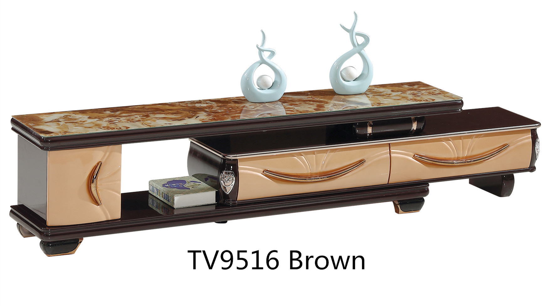 Best-selling Clsscial new white marble glass top TV Table TV Stand Cabinet Cheap