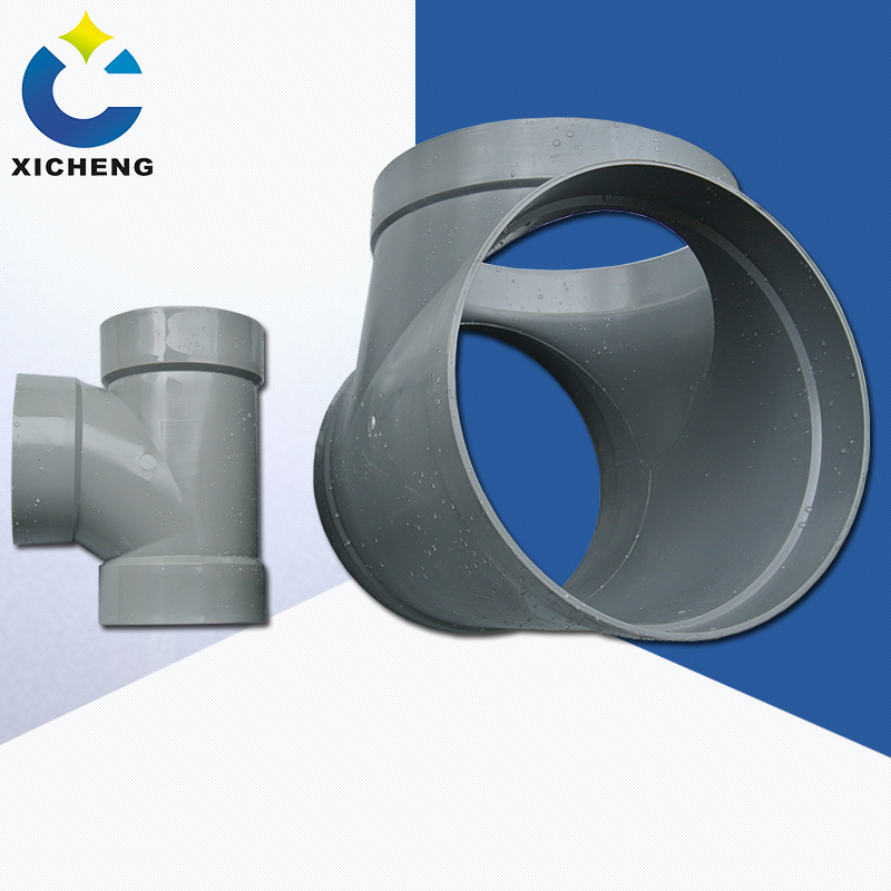 Grey/Beige custom made pvc pipe fittings--- large diameter pipe tee