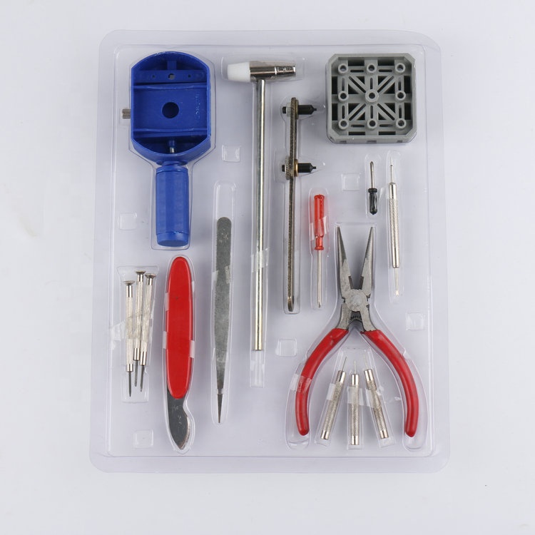 Cheap And Hot Sell 16 Pcs Multi-Function Professional Watch Repair Tool Kit With Plastic Case