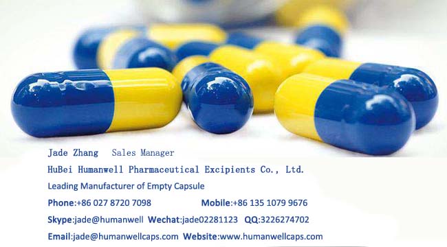 Separated Size 2 yellow Color Gelatin Empty Capsules FDA Certificated