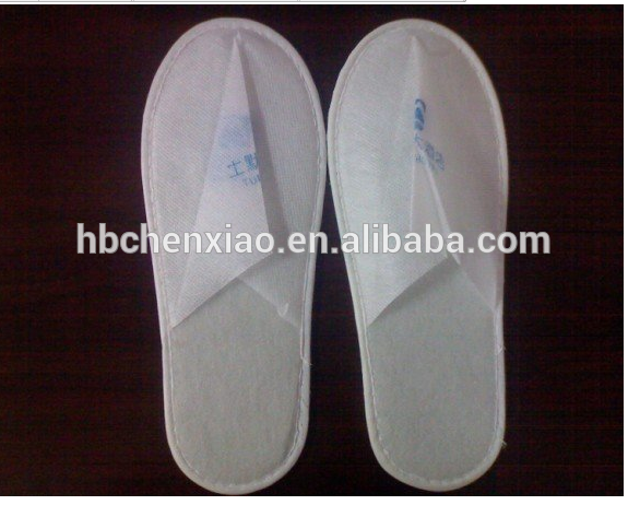 affordable white cheap poly non-woven open toe hotel slipper