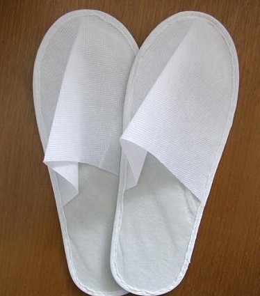 affordable white cheap poly non-woven open toe hotel slipper