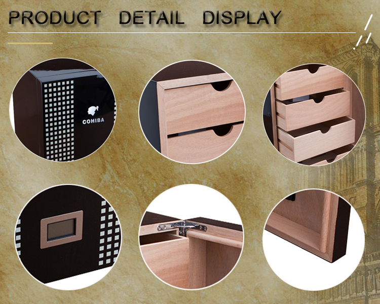 carbon fiber cohiba cigar humidor box wooden packaging cabinet case box