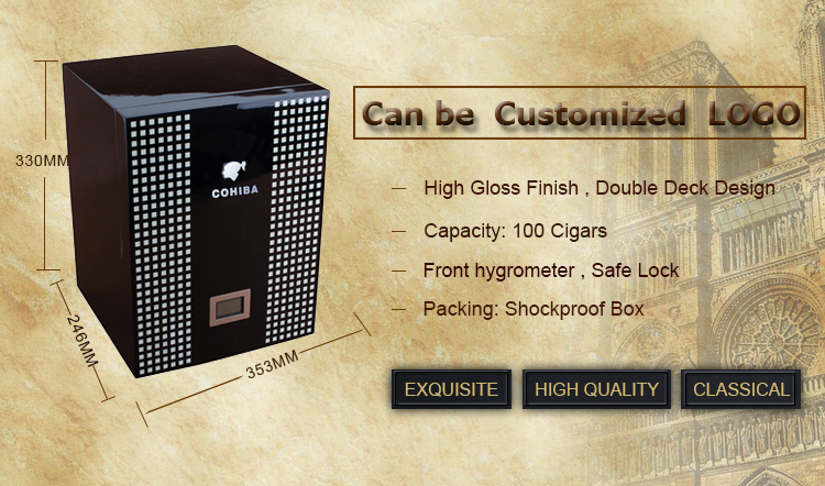 carbon fiber cohiba cigar humidor box wooden packaging cabinet case box