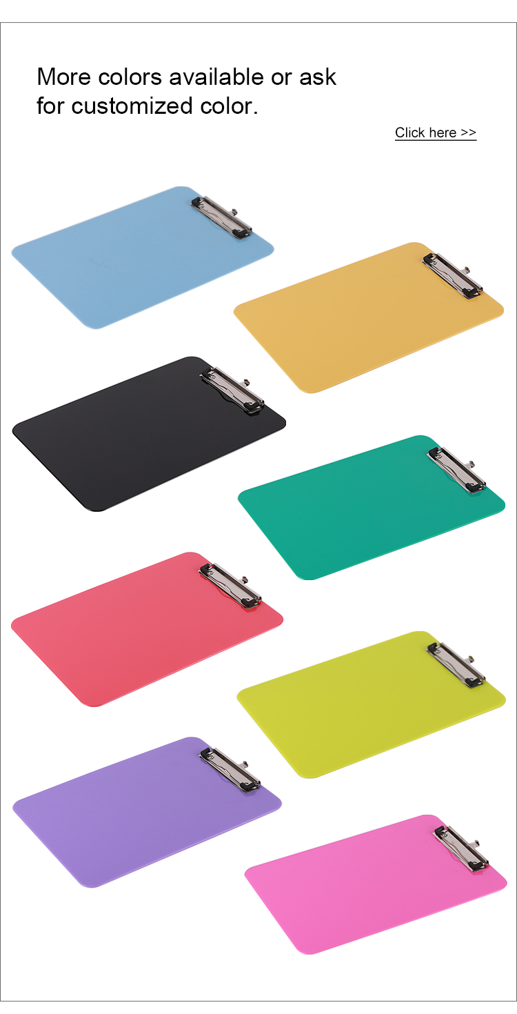 Office/school Clear Low Profile/flat Letter Colorful A4 School Office Butterfly Clip Fc Size Medical Assistant Clipboard