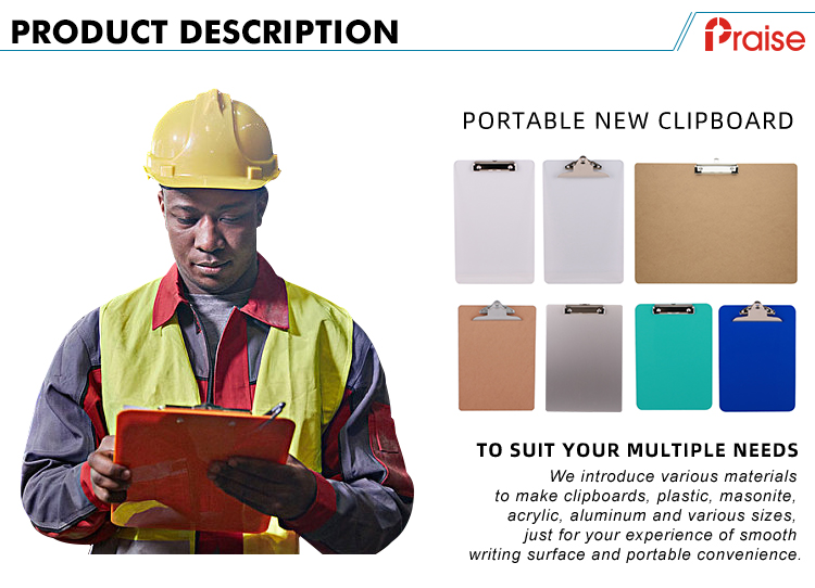 Clear Low Profile/flat Letter Colour Plastic Customized Colorful A4 Size Clipboard Factory Directly Small Clipboards