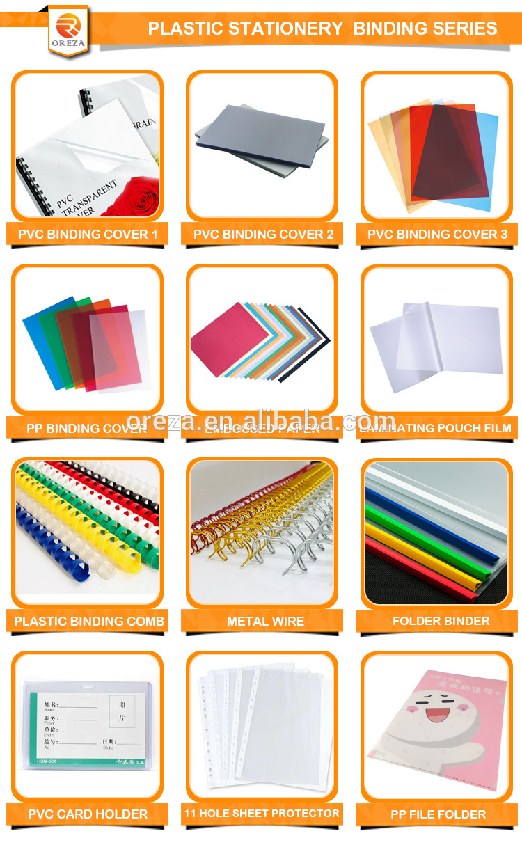 Stationery binding usage colorful pvc book cover
