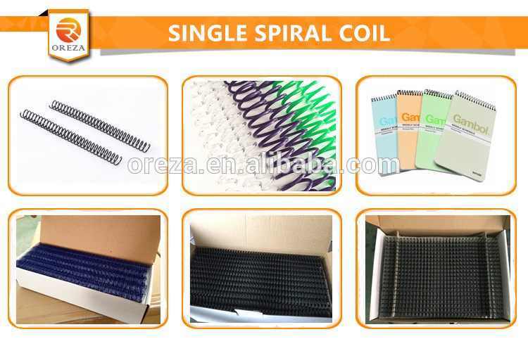 Office & School book binding plastic pvc single spiral coil