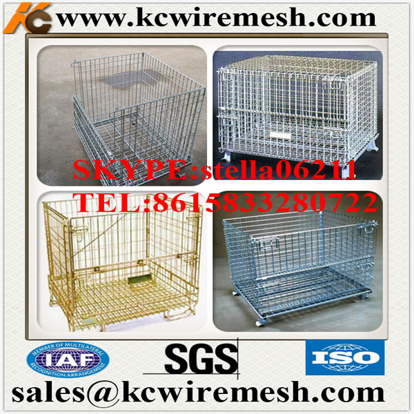Manufacture !!!!!!!!!! KANGCHEN Industrial collapsible rigid wire mesh container for storage