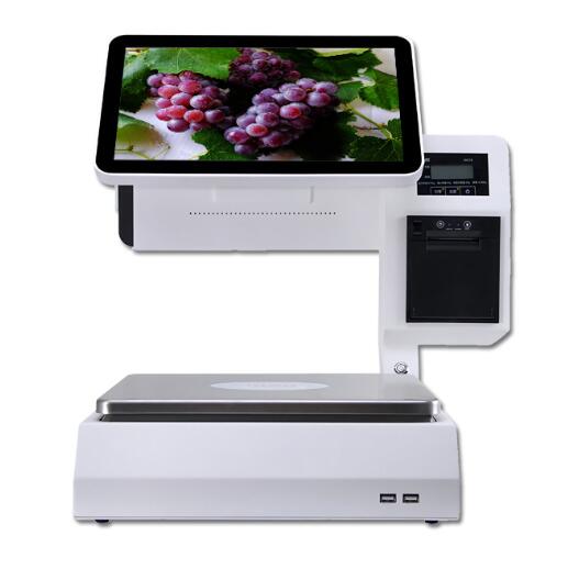 15.6" Double touch screen Intelligent Weighing POS with 58 mm Thermal ticket printer of Windows or Android system