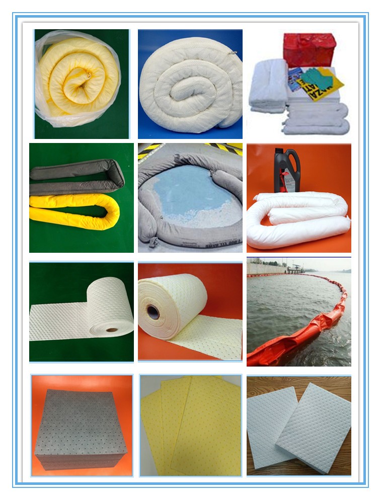 high quality hazchem absorbent sock 7.6cm*120cm made of polypropylene absorbent material