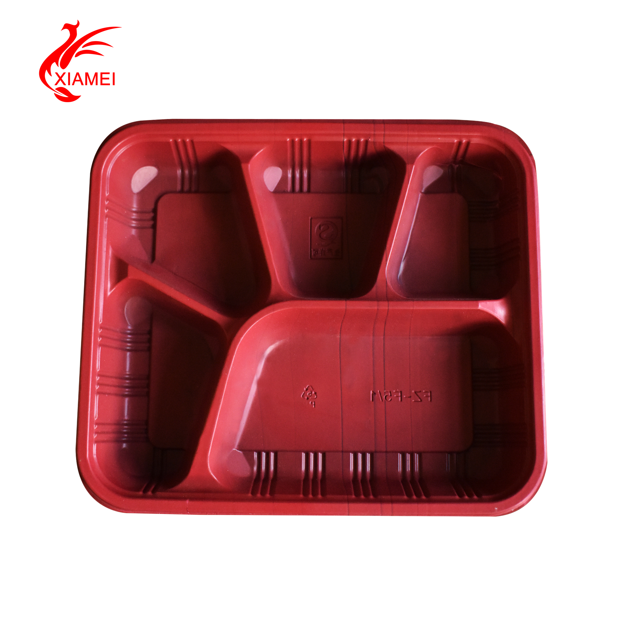 several compartments lunch packaging plastic blister tray