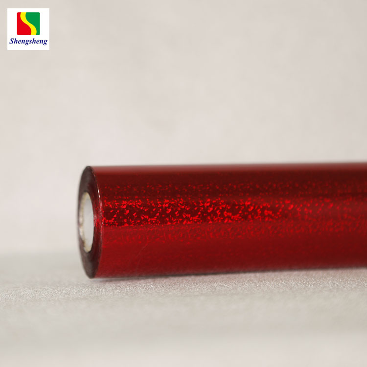 Red Rainbow Transparent Holographic Hot Stamping Foil for plastic and paper