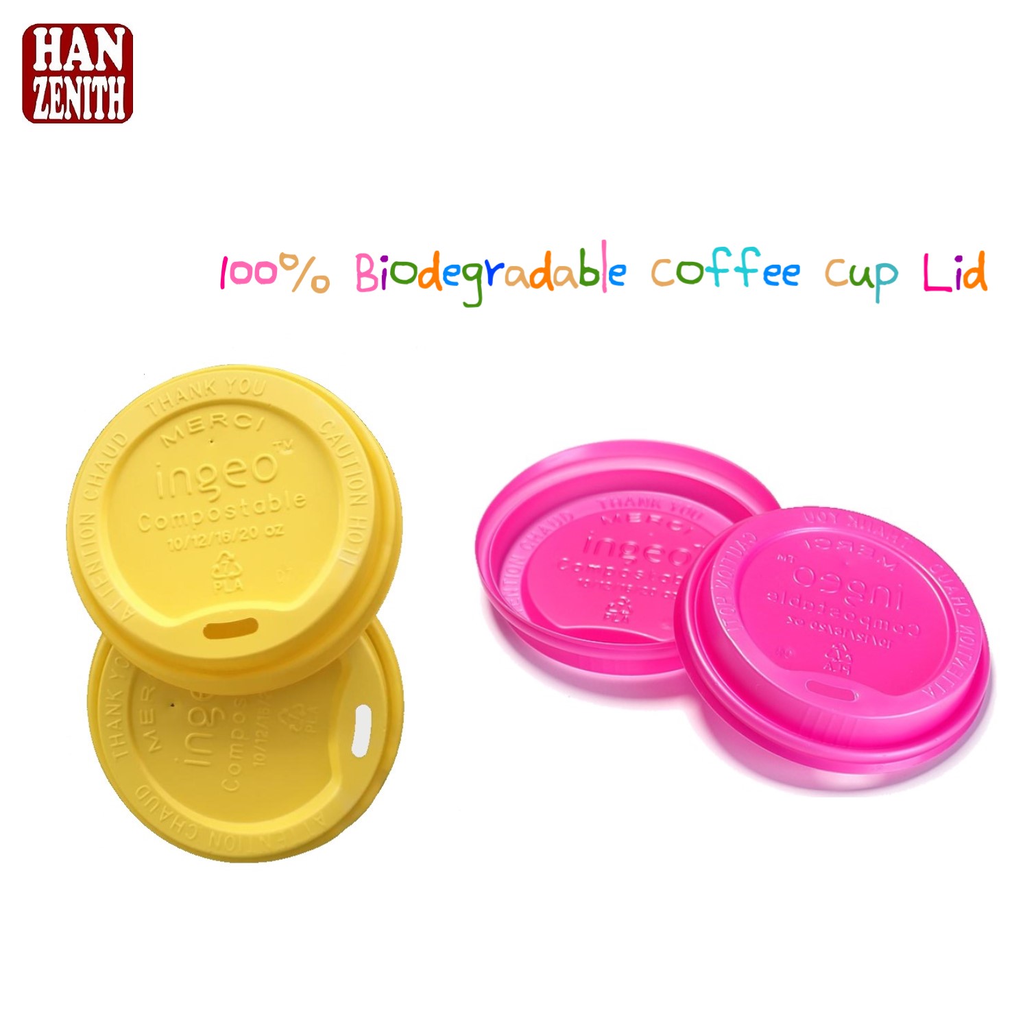 Biodegradable CPLA (Poly Lactic Acid) Hot Coffee Cup Lid