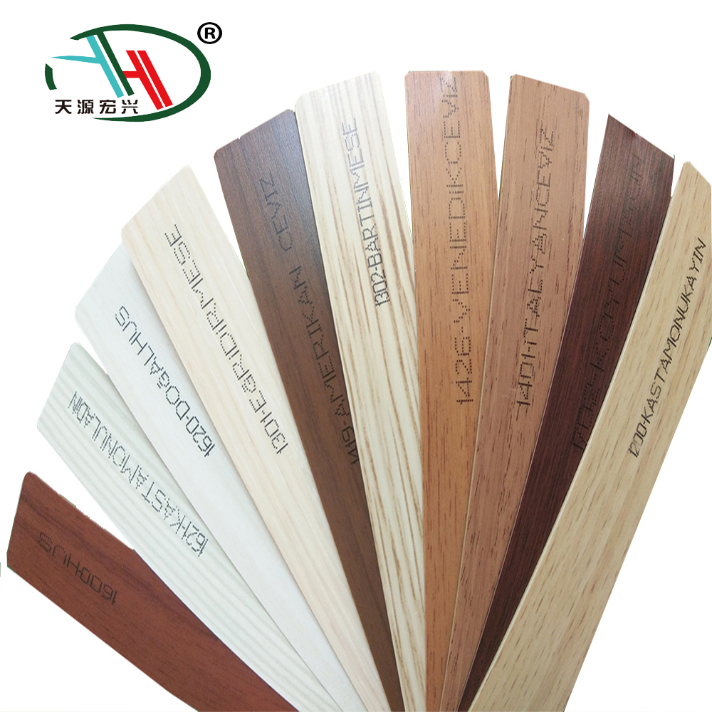 Free sample pvc wood grain Grade A edge banding tap plastic products