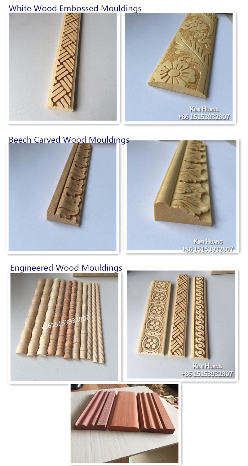 Solid Wood Mouldings Decorative Crown Wood Moldings for Furniture Door frames