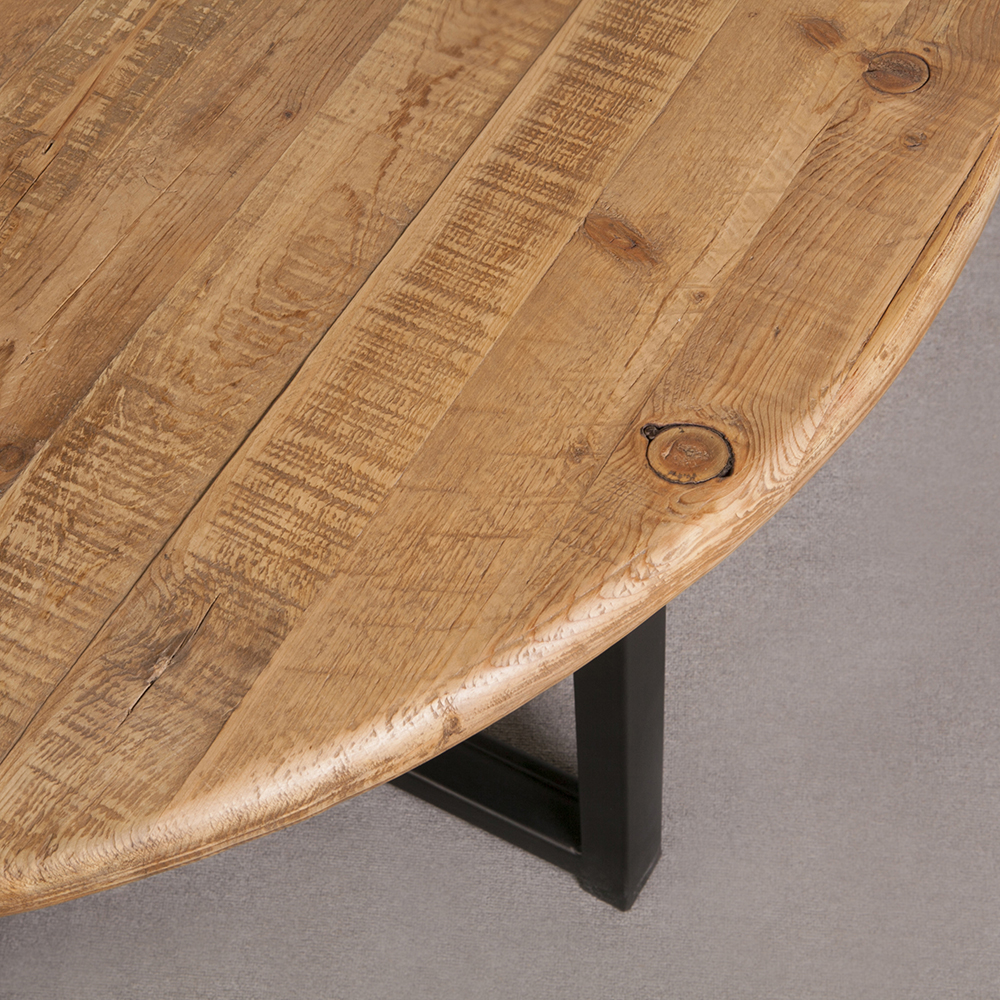 antique  round recycled  reclaimed  dining  table