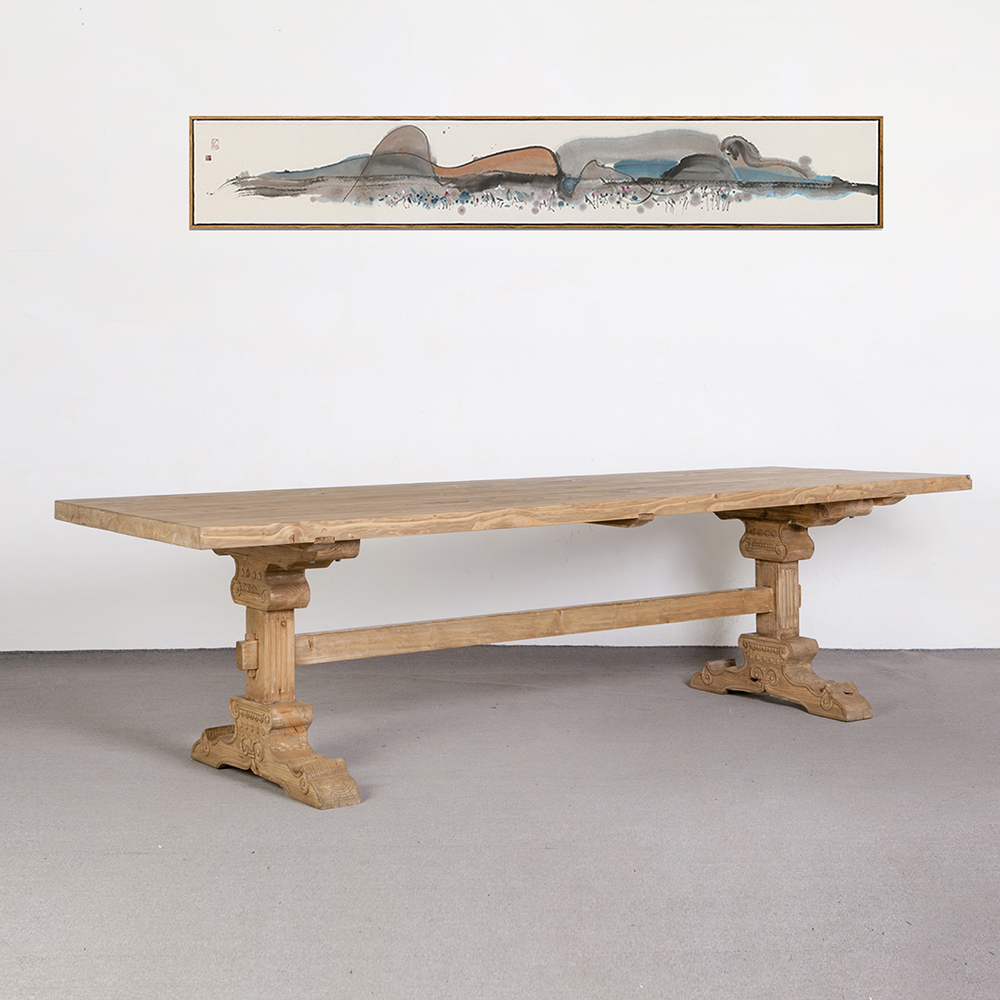 2019   hotsale   recycled  pine wood  reclaimed  wood  dining table