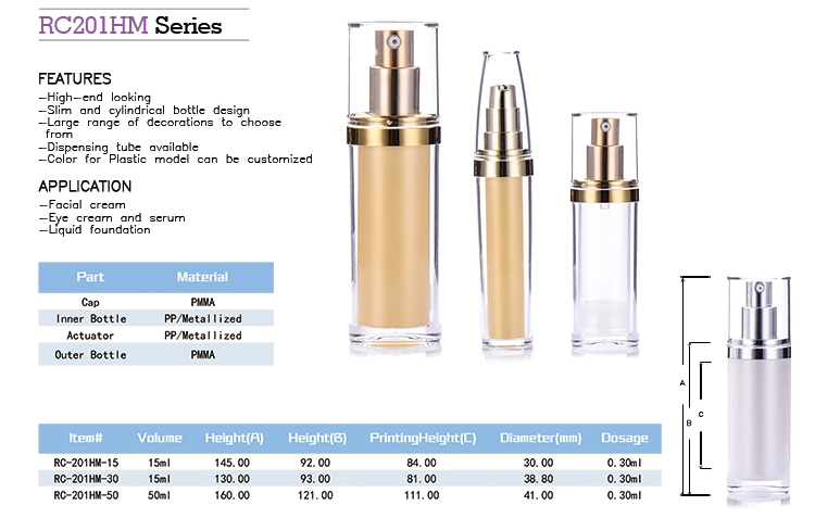 BDPAK Luxury Unique Acrylic Cosmetic Airless Pump Bottle