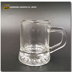 simple premium durable clear 320ml classical handle beer glass mug