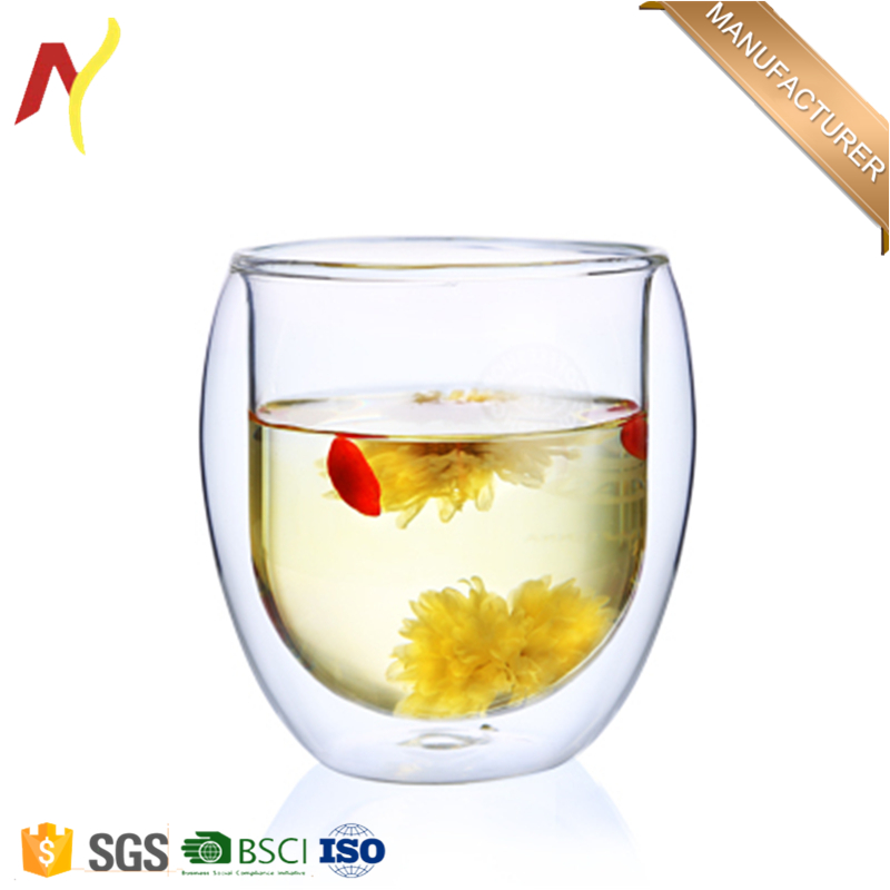 High borosilicate durable transparent double wall glass beer steins mug