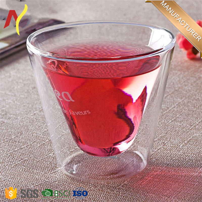 200ml Heat Resistant Clear Double Wall Glass cup for Wine,Tea,Coffee
