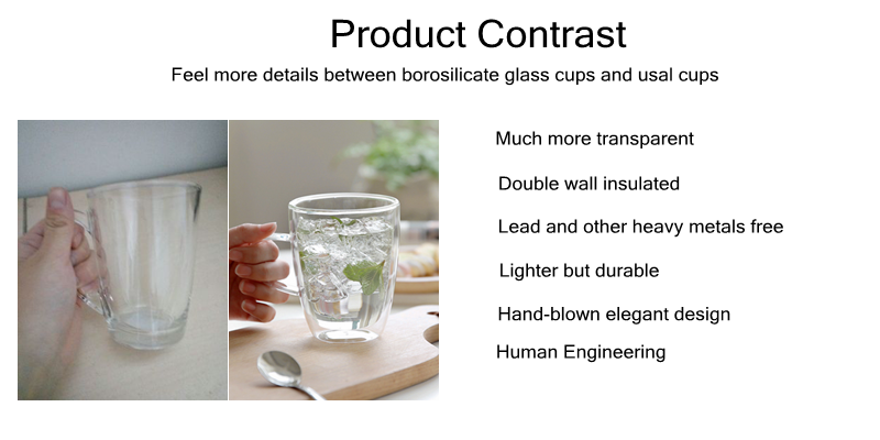 200ml Heat Resistant Clear Double Wall Glass cup for Wine,Tea,Coffee