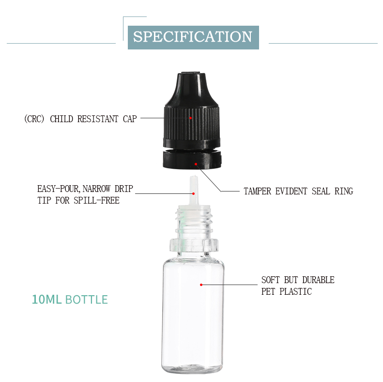 PET e liquid bottle smoke oil bottle 10ml plastic bottle with dropper
