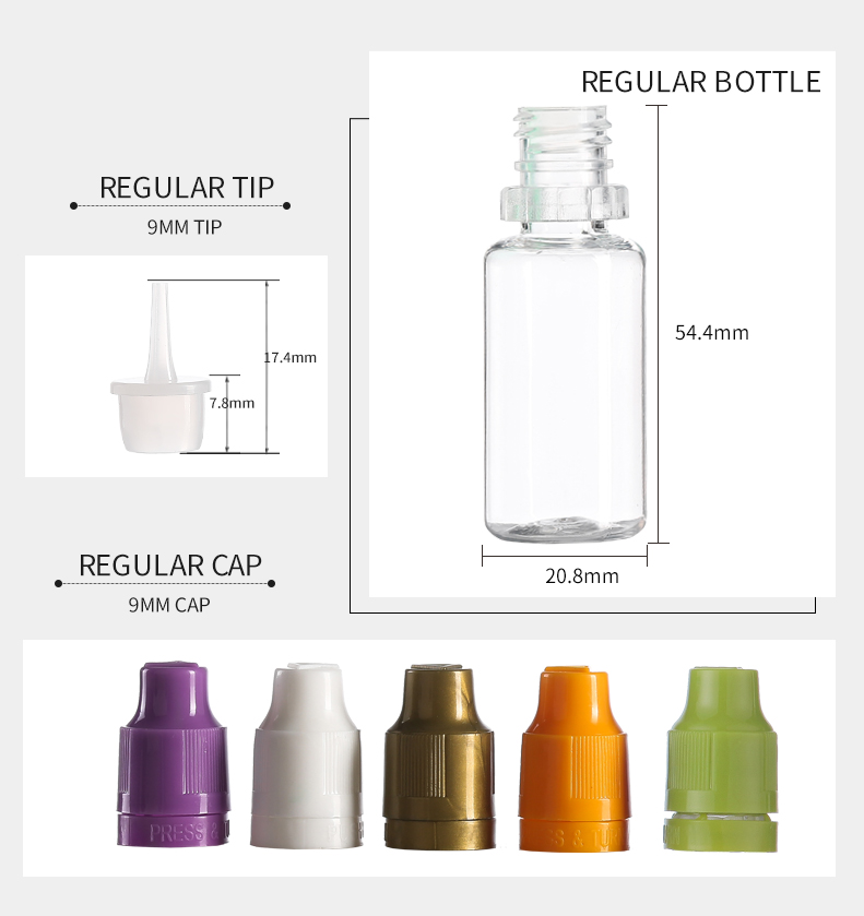 PET e liquid bottle smoke oil bottle 10ml plastic bottle with dropper