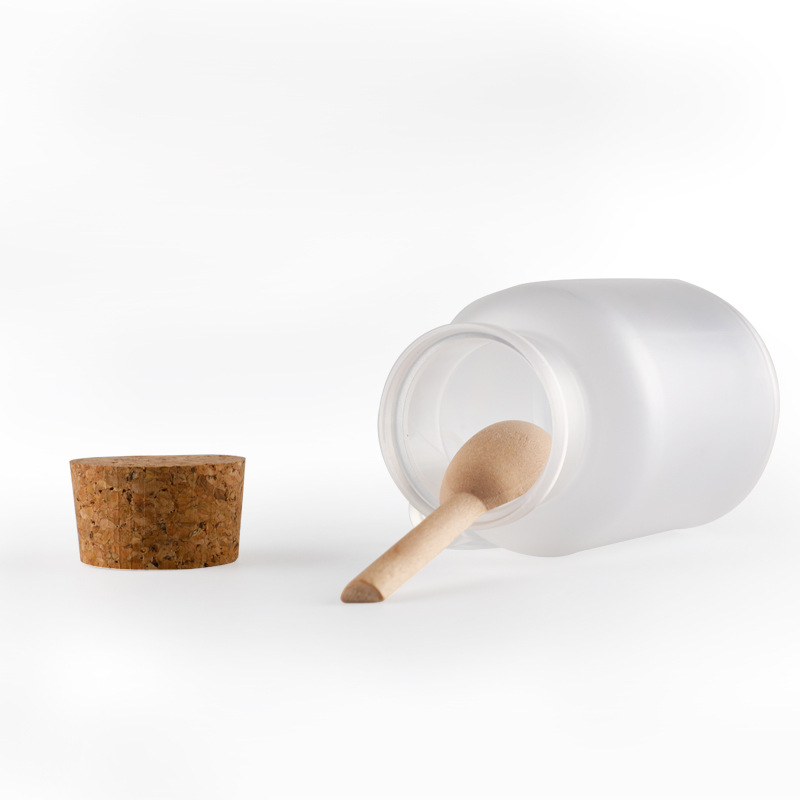 100g/200g empty matte bath salt packaging bottle plastic jar with spoon