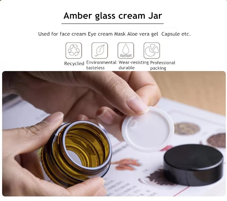 5g 10g 20g 30g 50g amber cream glass jar Frosted Cosmetic Cream Glass Jar