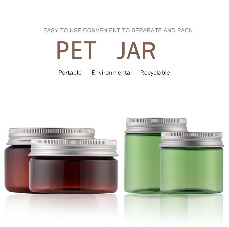 100g 150g 3oz 5oz PET plastic jar cosmetics Skin Care packing jar with aluminum cap