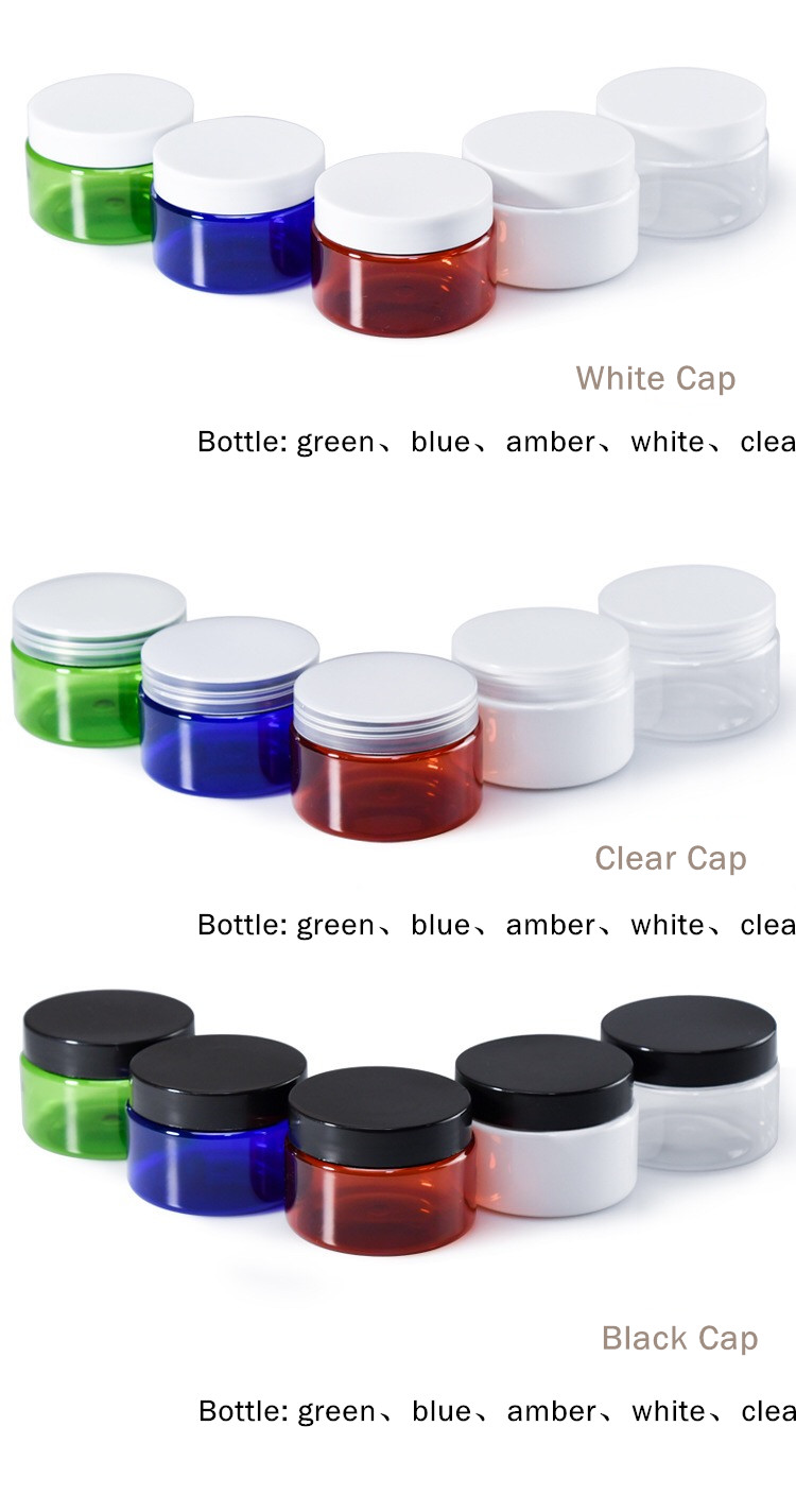 100g 150g 3oz 5oz PET plastic jar cosmetics Skin Care packing jar with aluminum cap