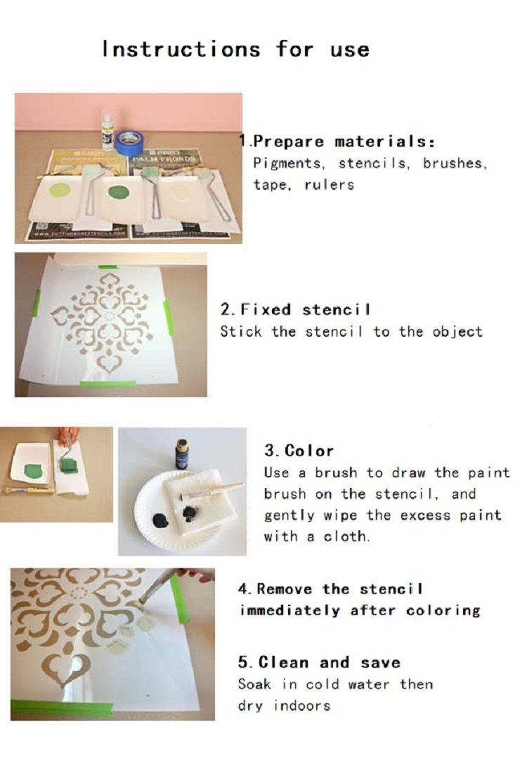 PP Plastic Wall Stencils for Paper Drawing DIY
