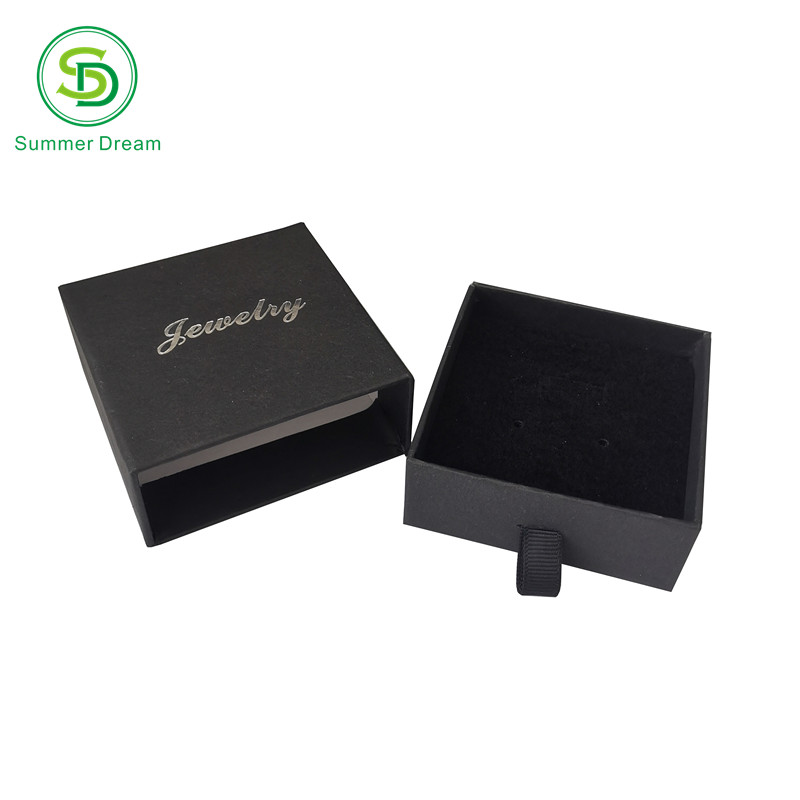 luxury custom printed cardboard drawer jewelry packaging gift box with foam insert