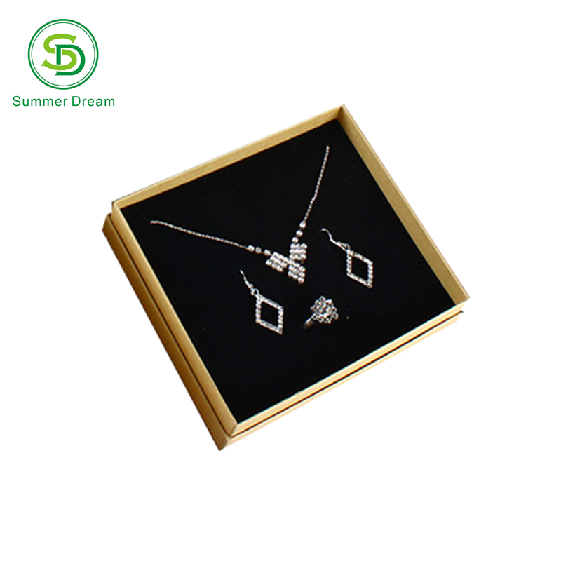 luxury cardboard small square necklace gift box custom with foam insert