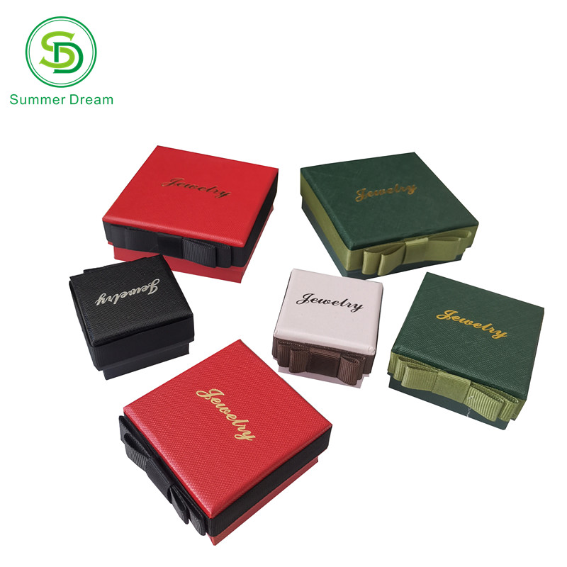 customized logo jewelry box paper luxury jewelry set gift box with ribbon