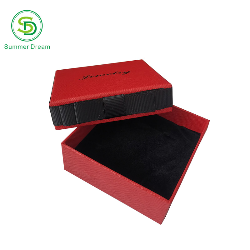 customized logo jewelry box paper luxury jewelry set gift box with ribbon